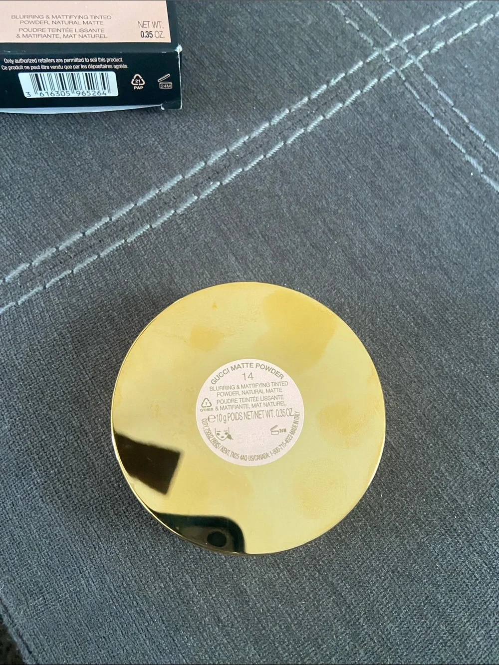 Gucci Matte Powder Compact - Beige Brown & Gold